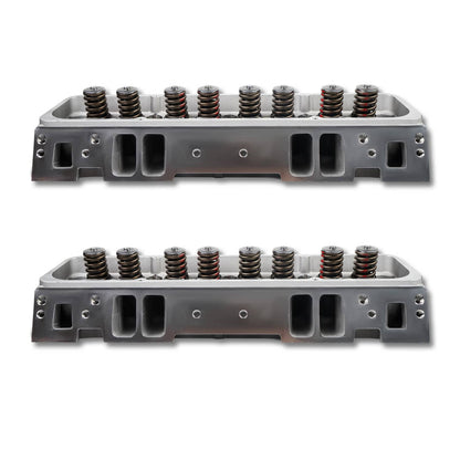 Solidspare 2x Complete Aluminum Cylinder Heads For SBC Chevy 350 190cc 64cc 2.02/1.60 Angle