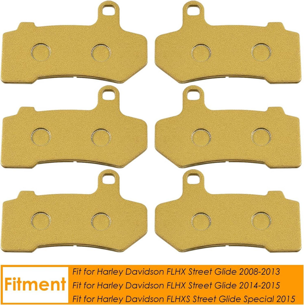 Solid Spare Front & Rear Ceramic Brake Pads For Harley Davidson FLHX Street Glide 2008-2015