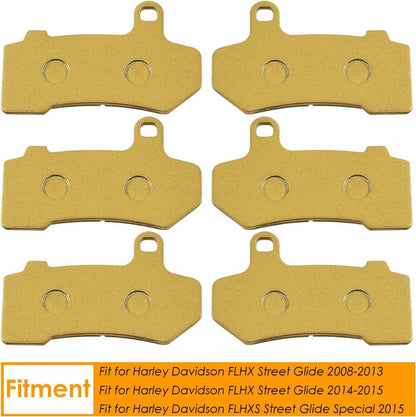Solid Spare Front & Rear Ceramic Brake Pads For Harley Davidson FLHX Street Glide 2008-2015