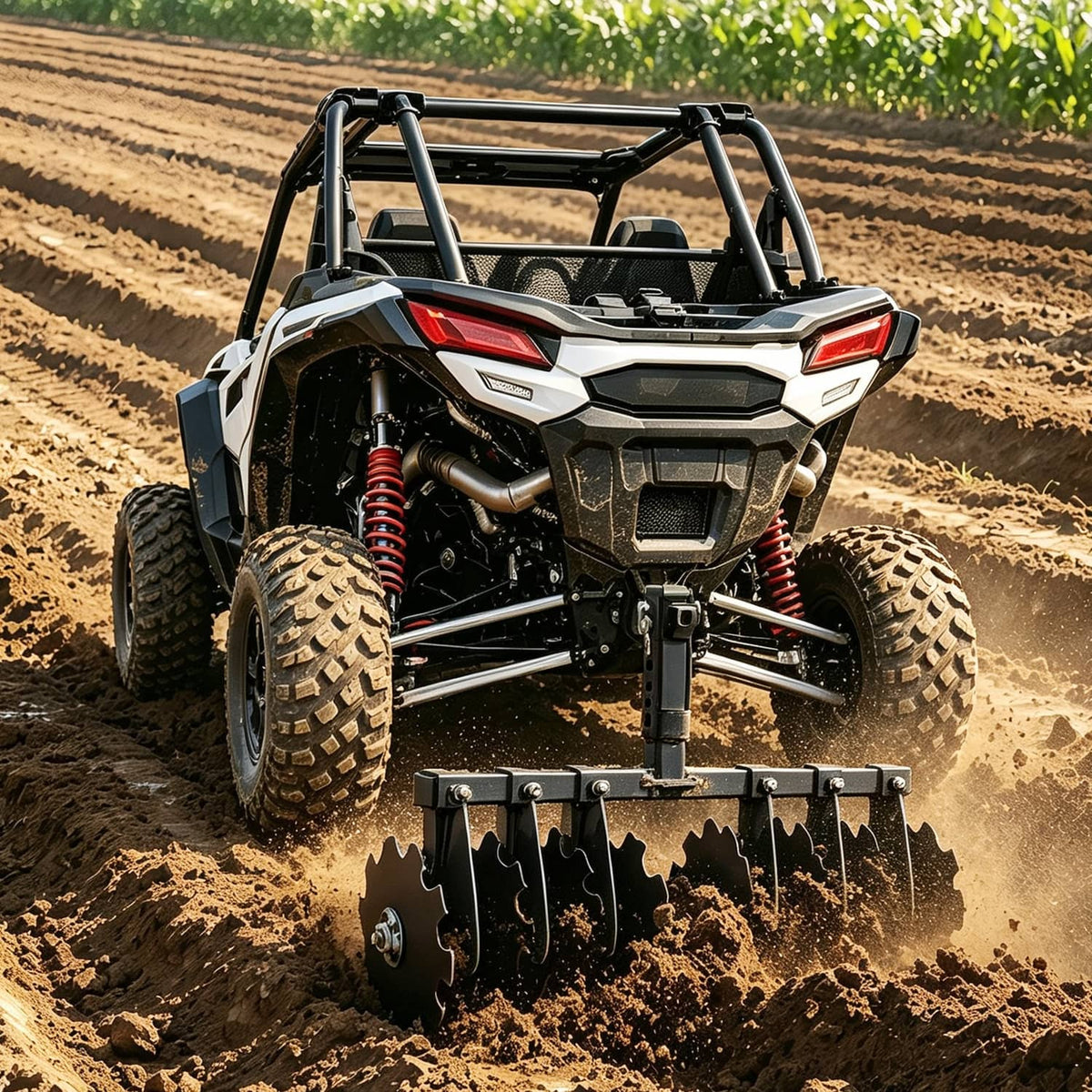 Solidspare 34" Disc Plow Harrow w/ 2-inch Receiver Hitch 8-blade disc For Tractor ATV UTV