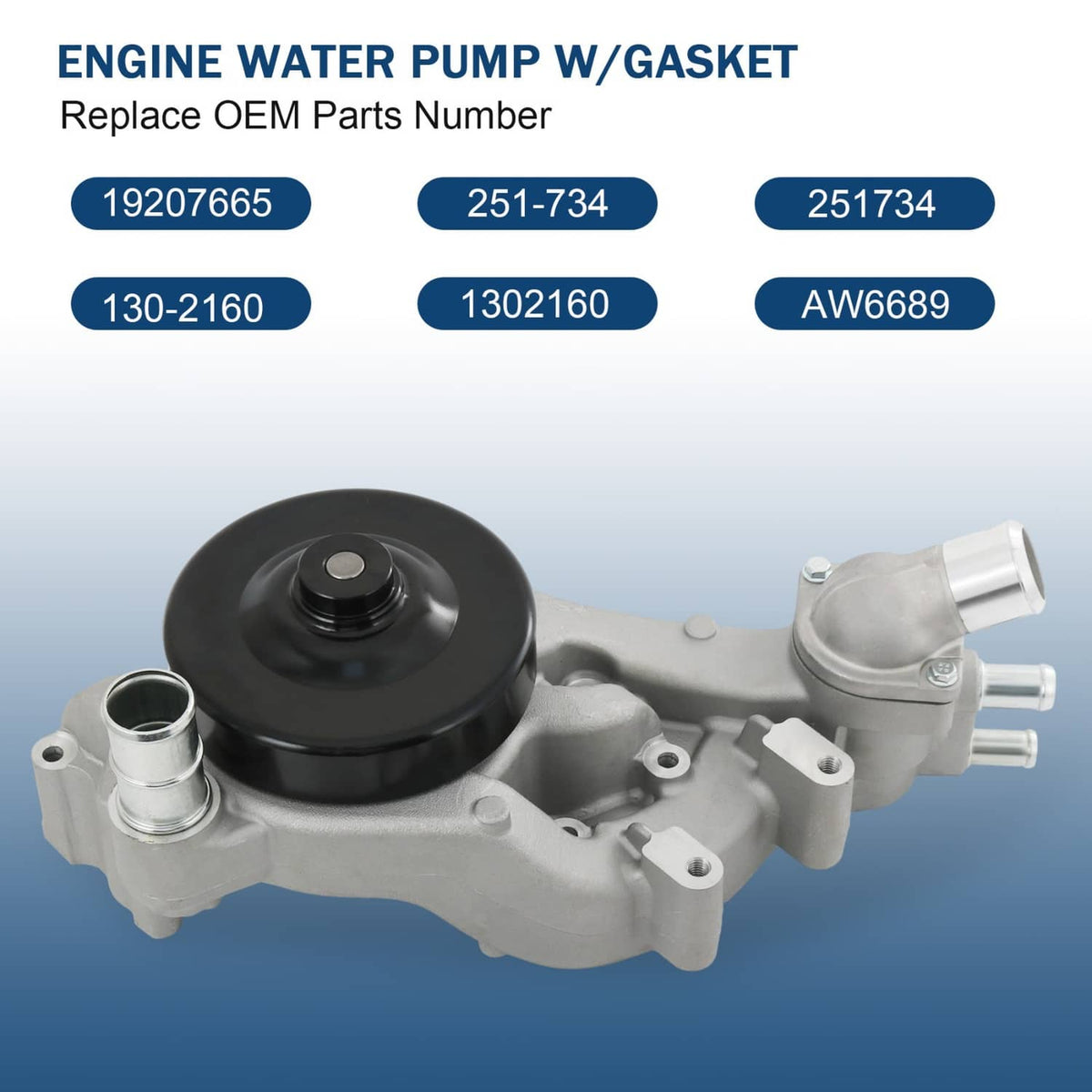 Solidspare Engine Water Pump Fits Chevrolet Camaro 10-15 6.2L Naturally Aspirated 19207665