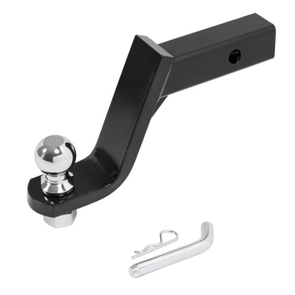 Solid Spare Trailer Hitch Ball Mount with 2" Ball & Pin Fits 2" Receiver 7500 lbs 6"Drop