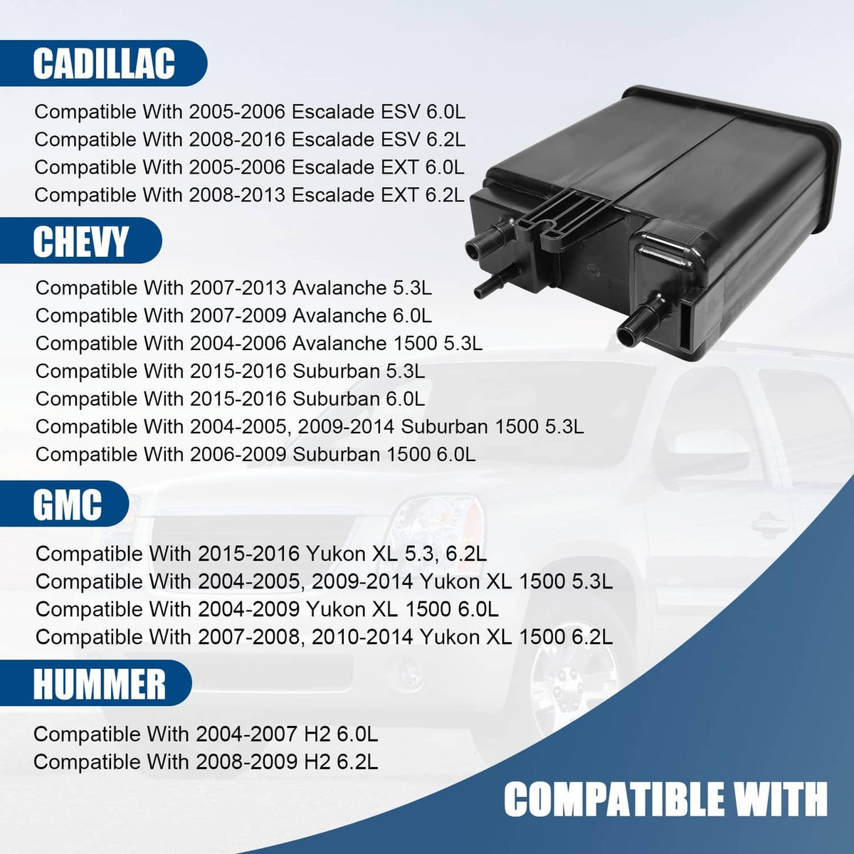 Solidspare Vapor Canister 22963841 For Cadillac Escalade ESV EXT GMC Yukon XL Chevy Hummer