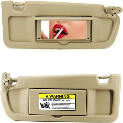 Solidspare 1Set Beige Sun Visor Left & Right Visor Kit For 2006-2011 Honda Civic Visors