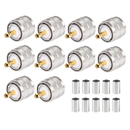 Solid Spare 10pcs SL16 male UHF-J-3M connector with SYV50-3/RG58 RF copper shaft all copper