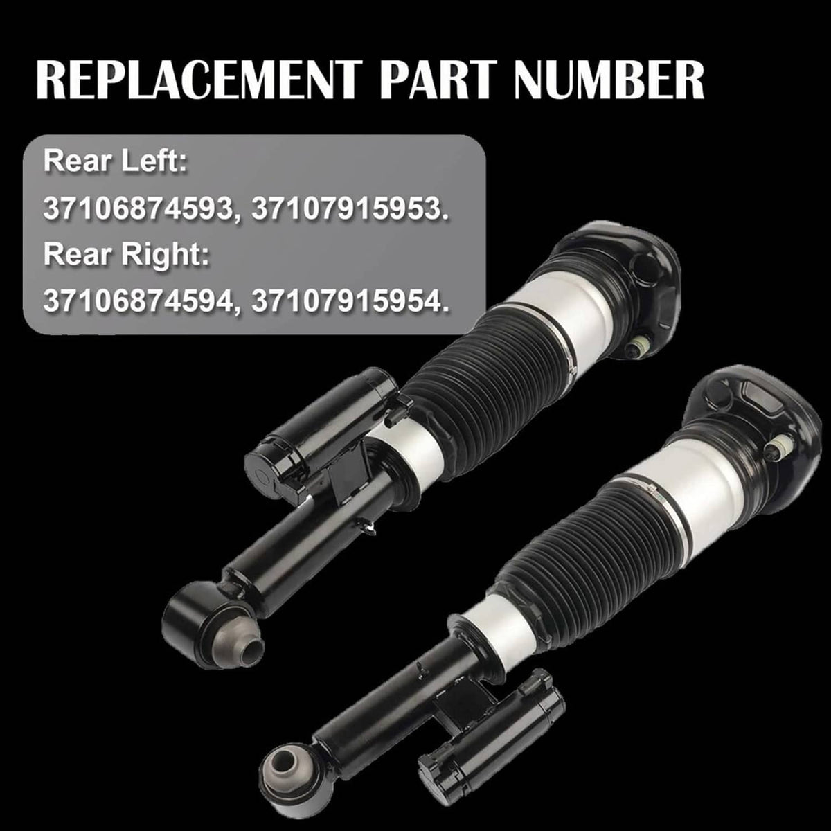 Solidspare 4Pcs Front Rear Air Suspension Struts For 16-20 BMW G11 G12 740i 750i 750Li RWD