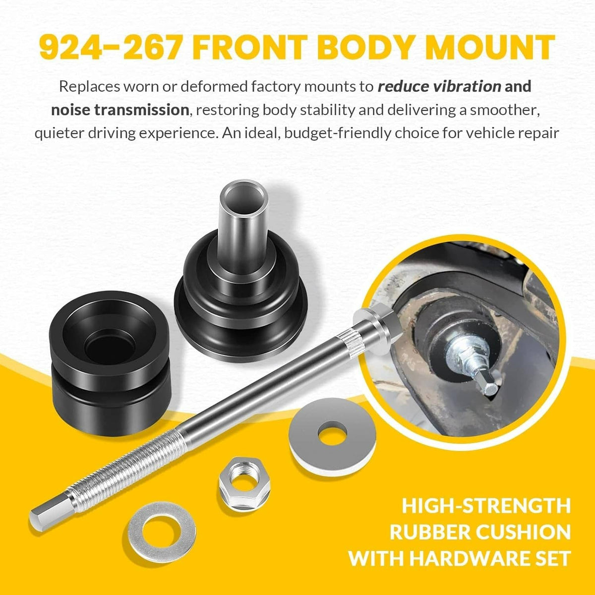Solidspare 924-267 Front Body Mount for Toyota Tacoma 2005-2021 Body Position #1