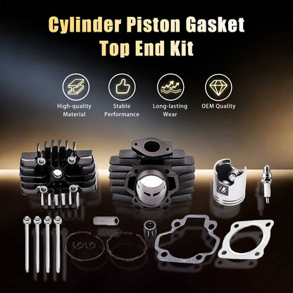 Solidspare 60CC Big Bore Set For 1981-2009 Yamaha PW50 Cylinder Piston Gasket Head Top End