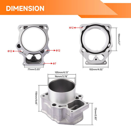 Solidspare Cylinder Piston Gasket Top End Kit Fit  for Honda TRX520 TRX 520 Foreman 2020-24
