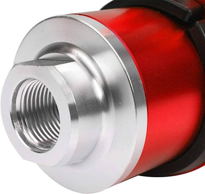 Solidspare Red 30 Micron Inline Fuel/Petrol Filter & Bracket Billet Aluminum An6/An8/An10