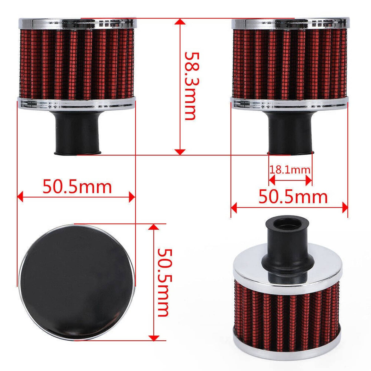 Solidspare NEW 12mm Cold Air Intake Filter Turbo Vent Case Car Breather Valve Cover