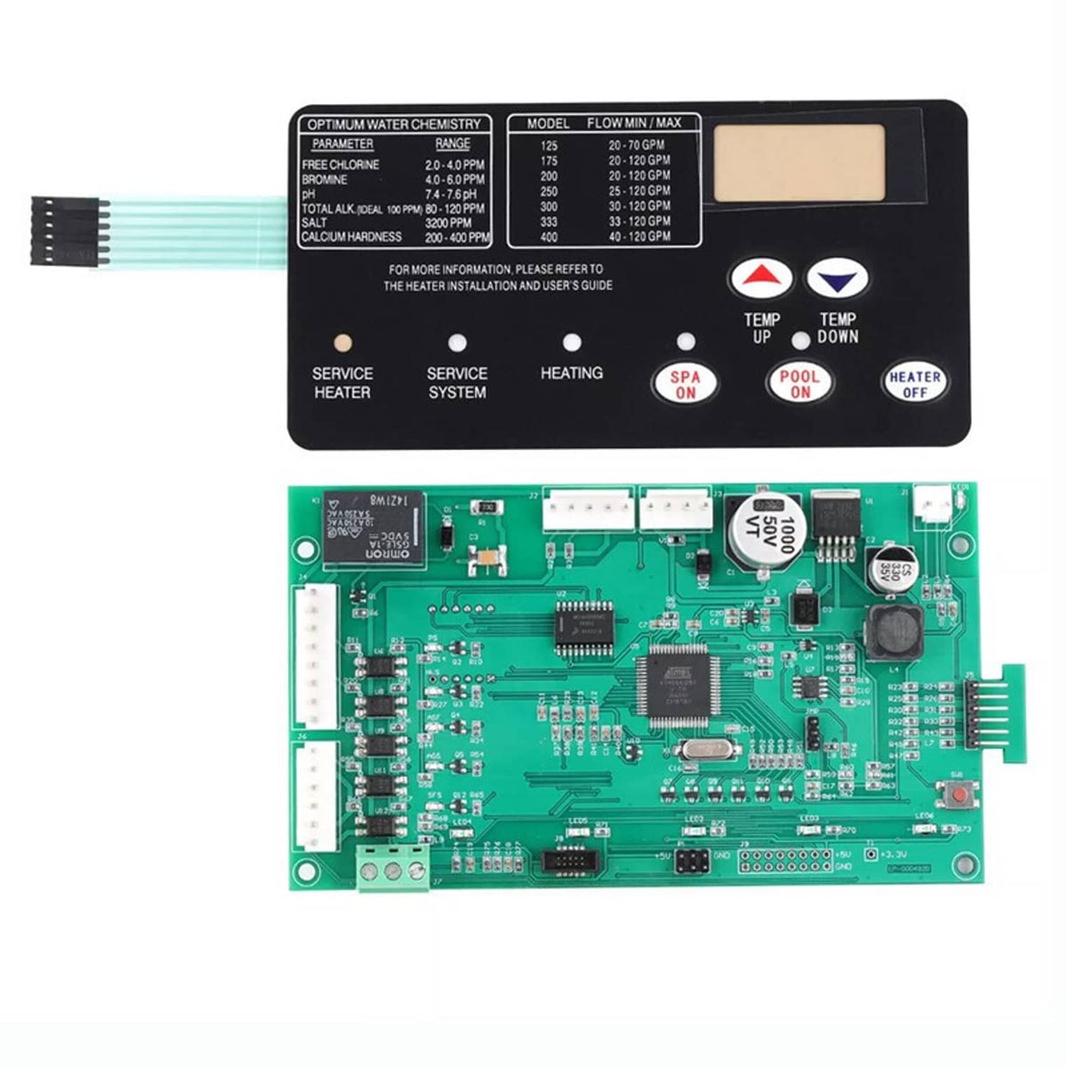 Solidspare Control Board Kit w/ 472610Z Switch Pad For Pentair Master Temp 400 42002-0007S