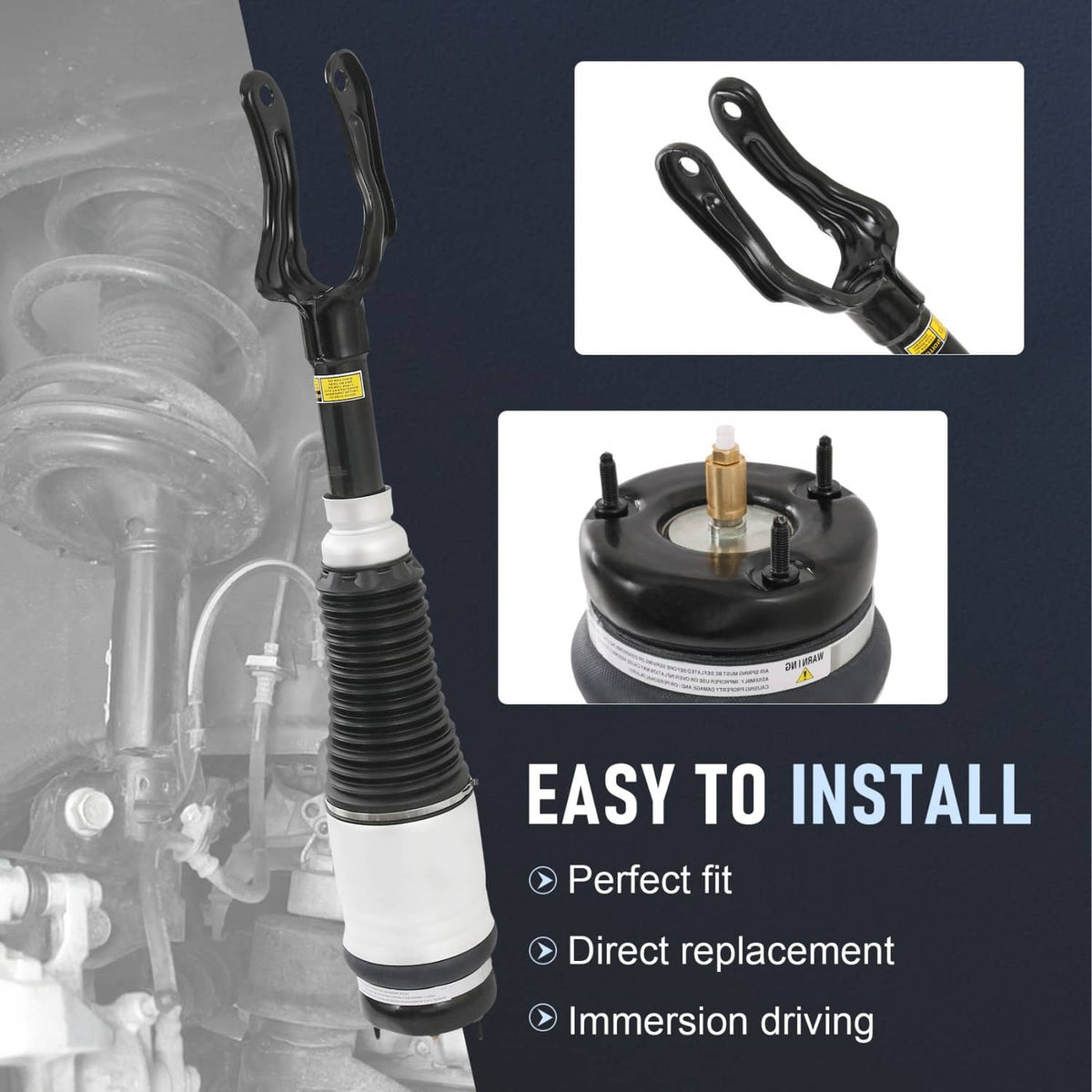Solidspare Air Suspension Strut Shocks Front Left & Right For Jeep Grand Cheroke 2011-2015