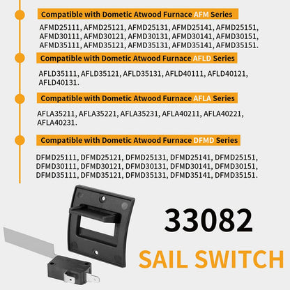 Solid Spare Sail Switch with Bracket Upgrade Kit for RV Furnace Replace Dometic Atwood 33082