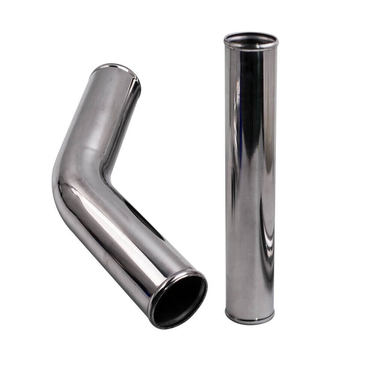Solidspare 3" DIY Polished Intercooler Piping w/ U Pipe Blue Silicone Coupler + Clamp Kit