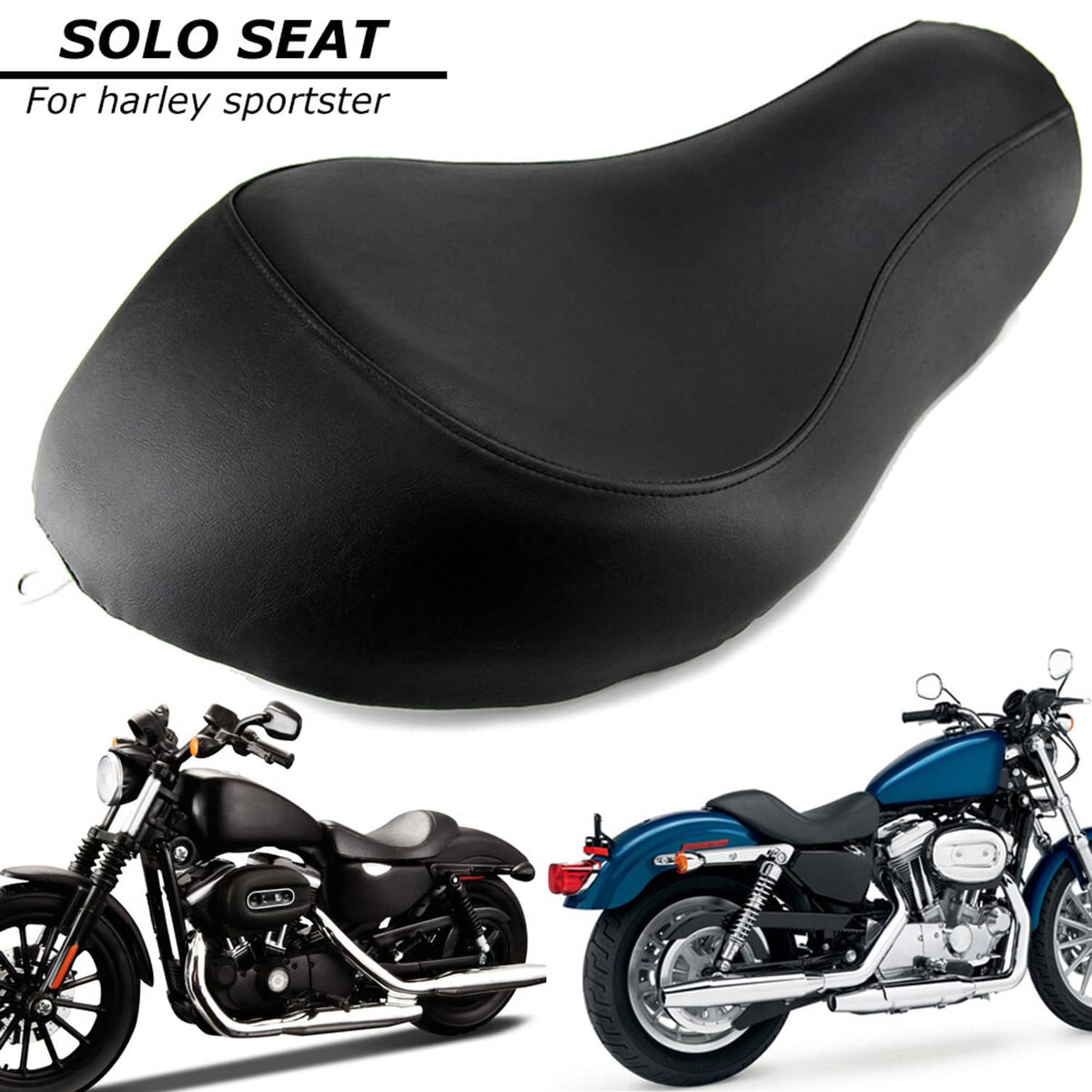 Solidspare Front Rider Driver Solo Seat For Harley Sportster XL 883 1200 Custom 48 72 04-19