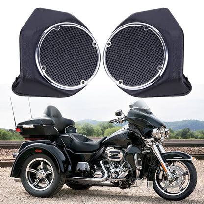 Solidspare 6.5" Speaker Pods Box Pack Trunk For Harley Touring Tour Pak Electra Glide 14-24