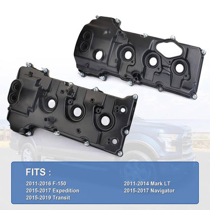 Solidspare 2x Aluminum Engine Valve Cover Kit For Ford F-150 3.5L V6 2013-2016 BL3Z-6582-H