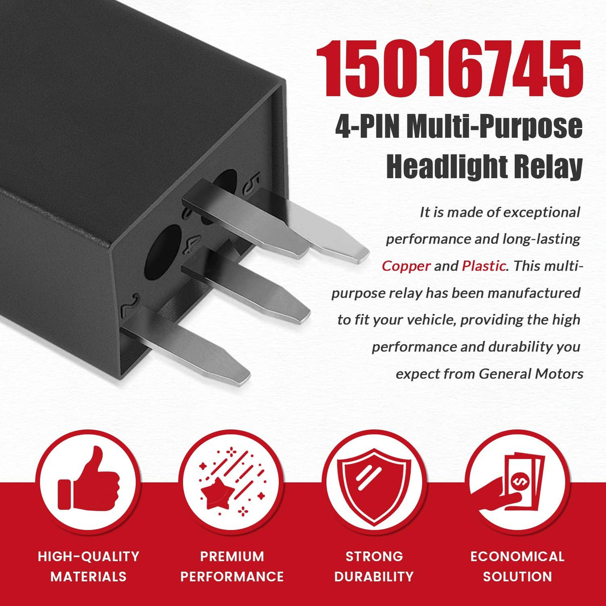 Solidspare 15016745 Multi-Purpose Relay Headlight Relay GMC Envoy Relay for Chevrolet, GMC