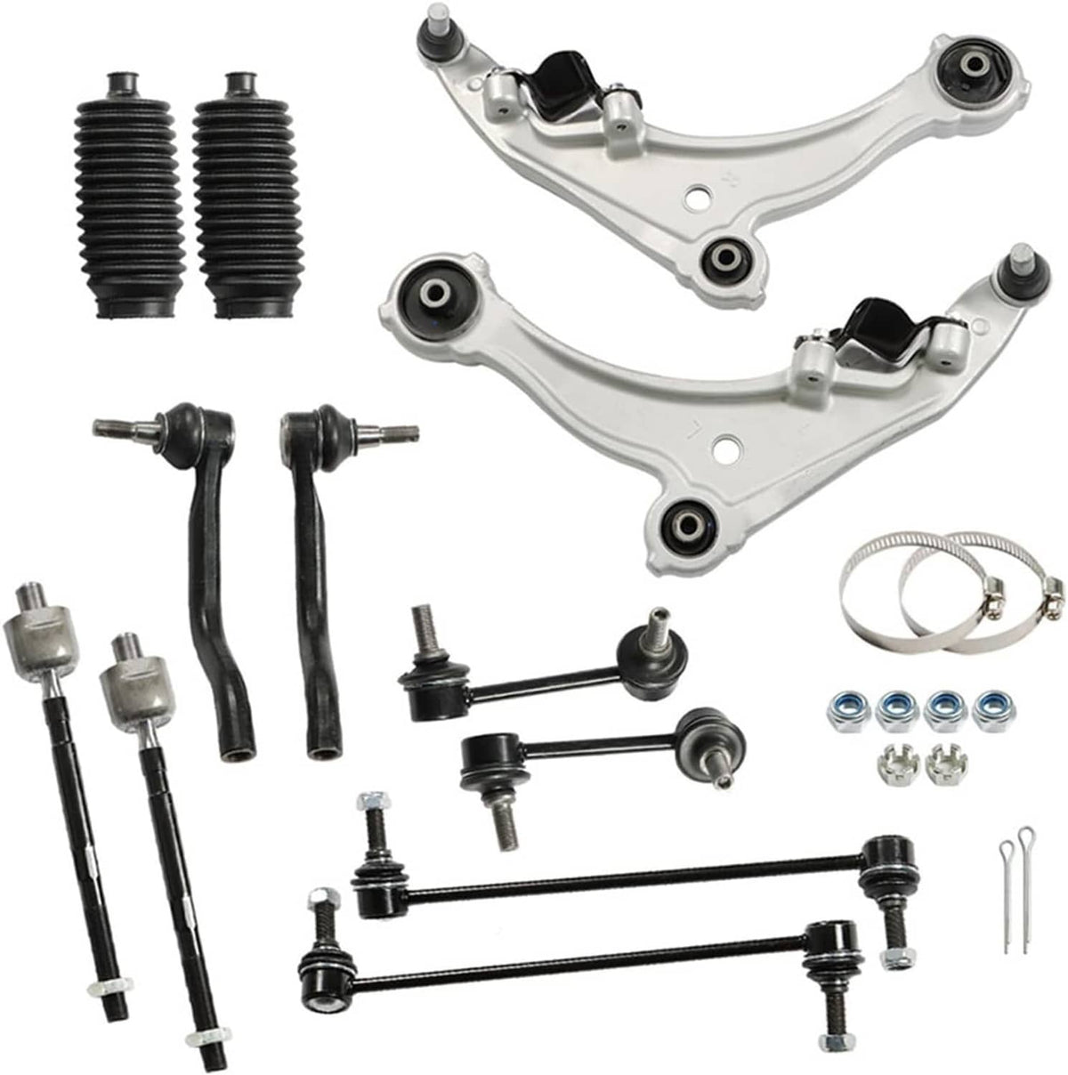 Solidspare 12Pcs Front Lower Control Arm Tie Rod Sway Bar Kit For 2009-2014 Nissan Maxima