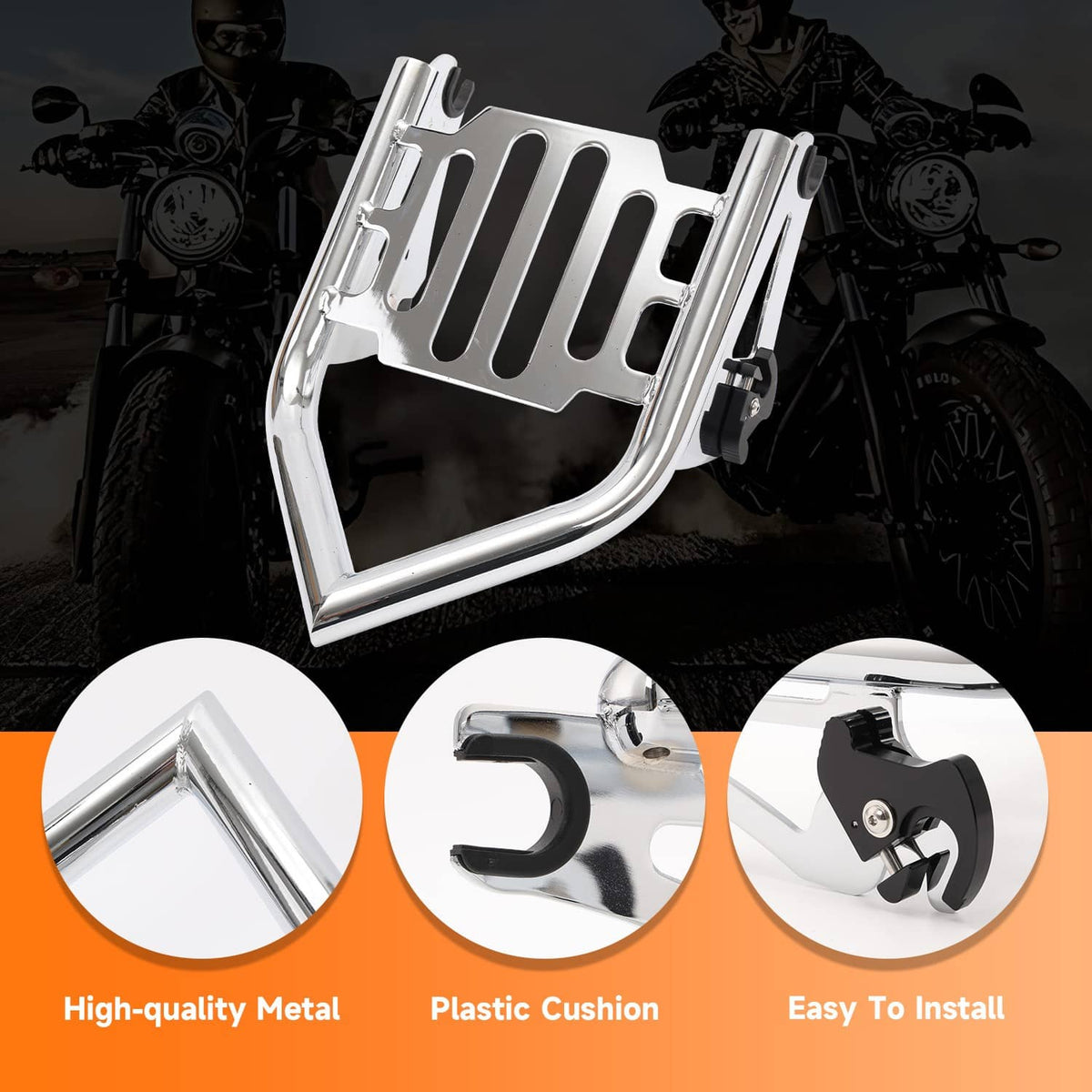 Solidspare Luggage Rack Fit for 2009+ Harley Touring Models Rear Grab Handles Bracket Kit