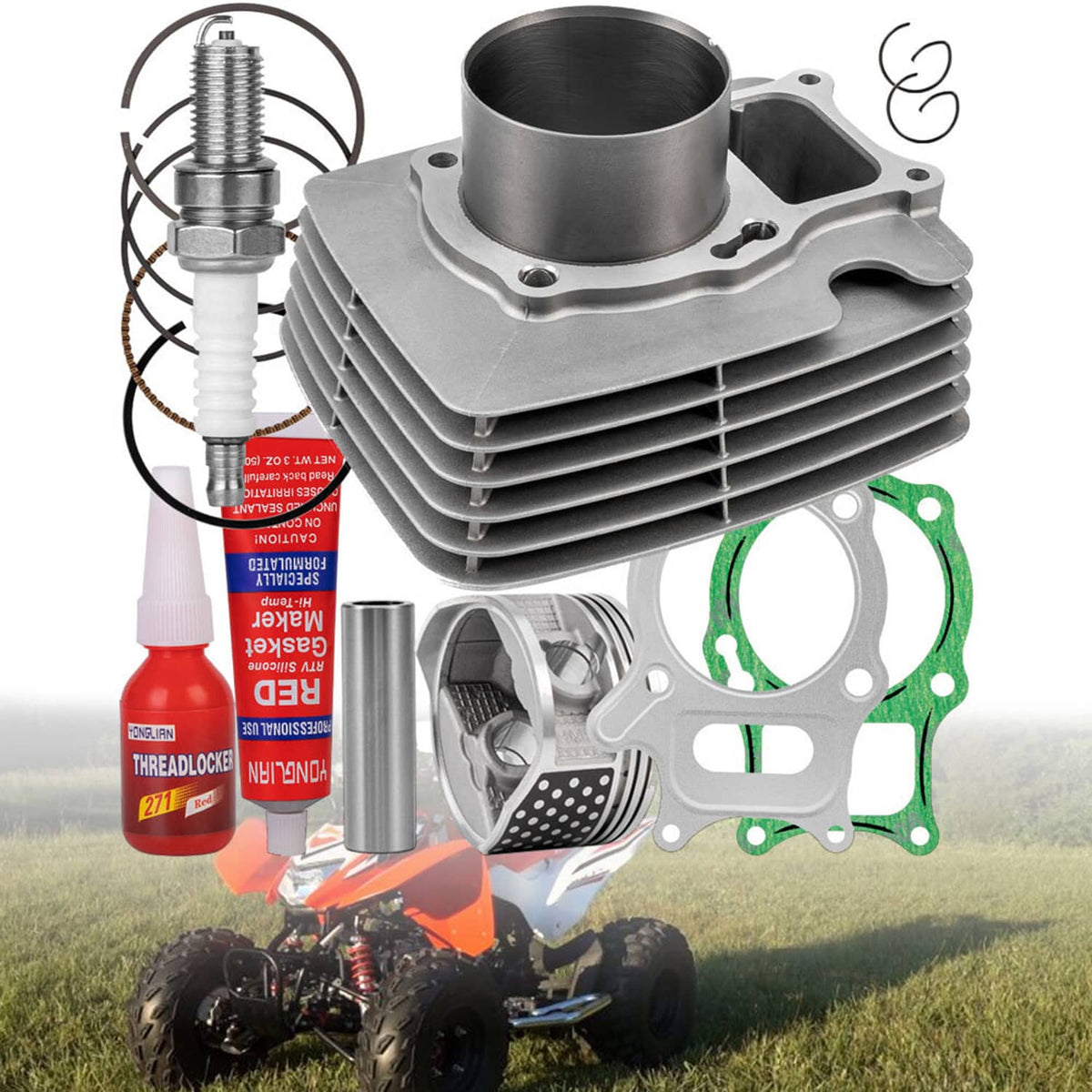 Solidspare 253.2cc Top End Kit w/ Cylinder For Honda Recon 250 TRX250TE TRX250TM TRX250