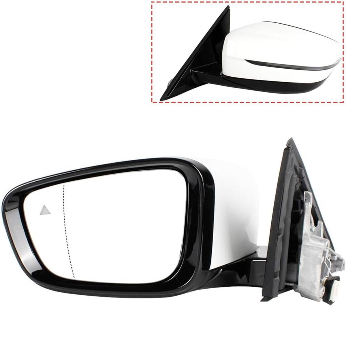 Solidspare Left Driver Side Mirror w/Blind Spot White For 2019-2023 BMW 320i 330i 330e