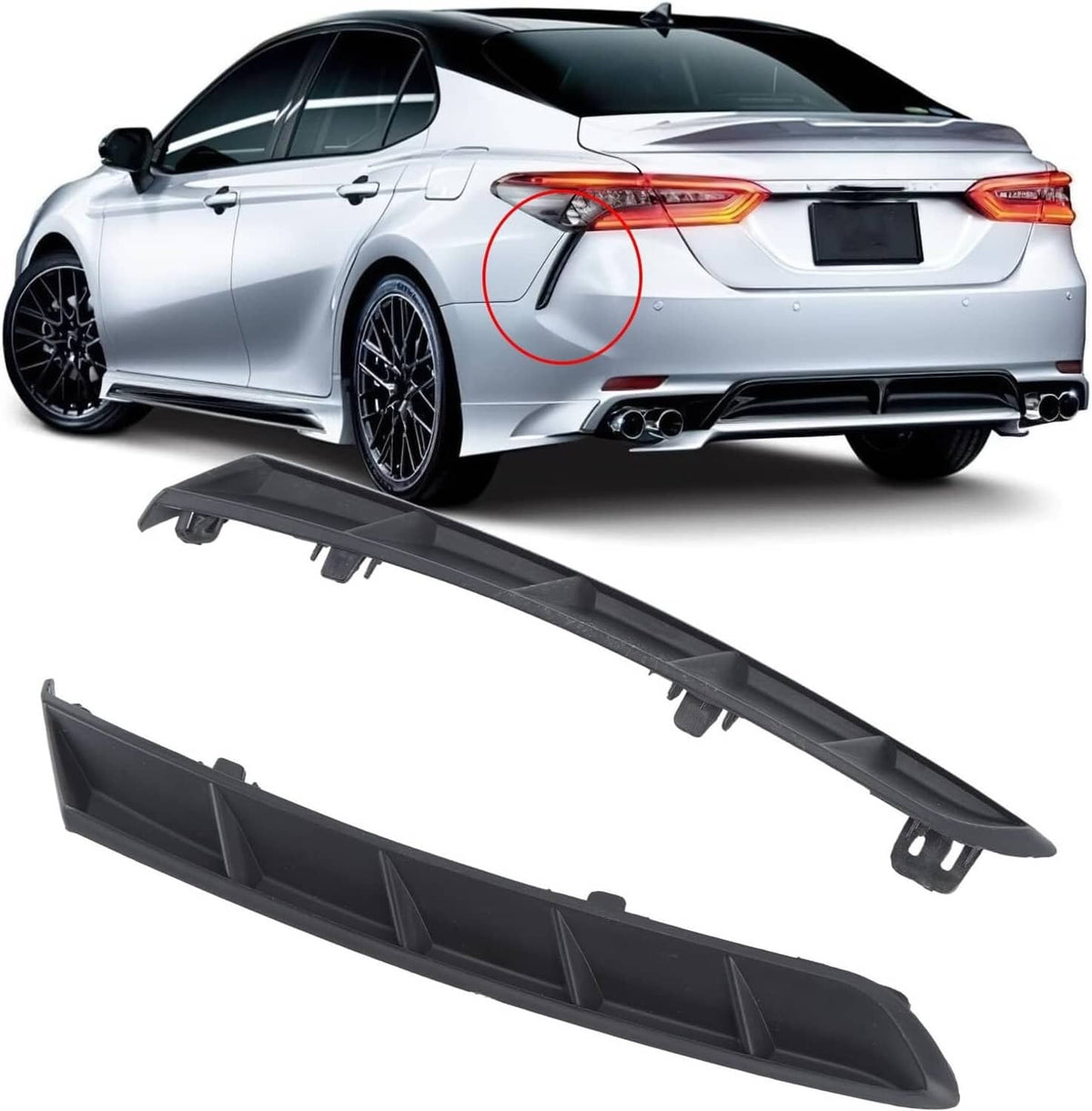Solid Spare 2Pcs FOR 2018 - 2023 TOYOTA CAMRY REAR SIDE BUMPER EXTENSION TRIM MOLDING LH &RH