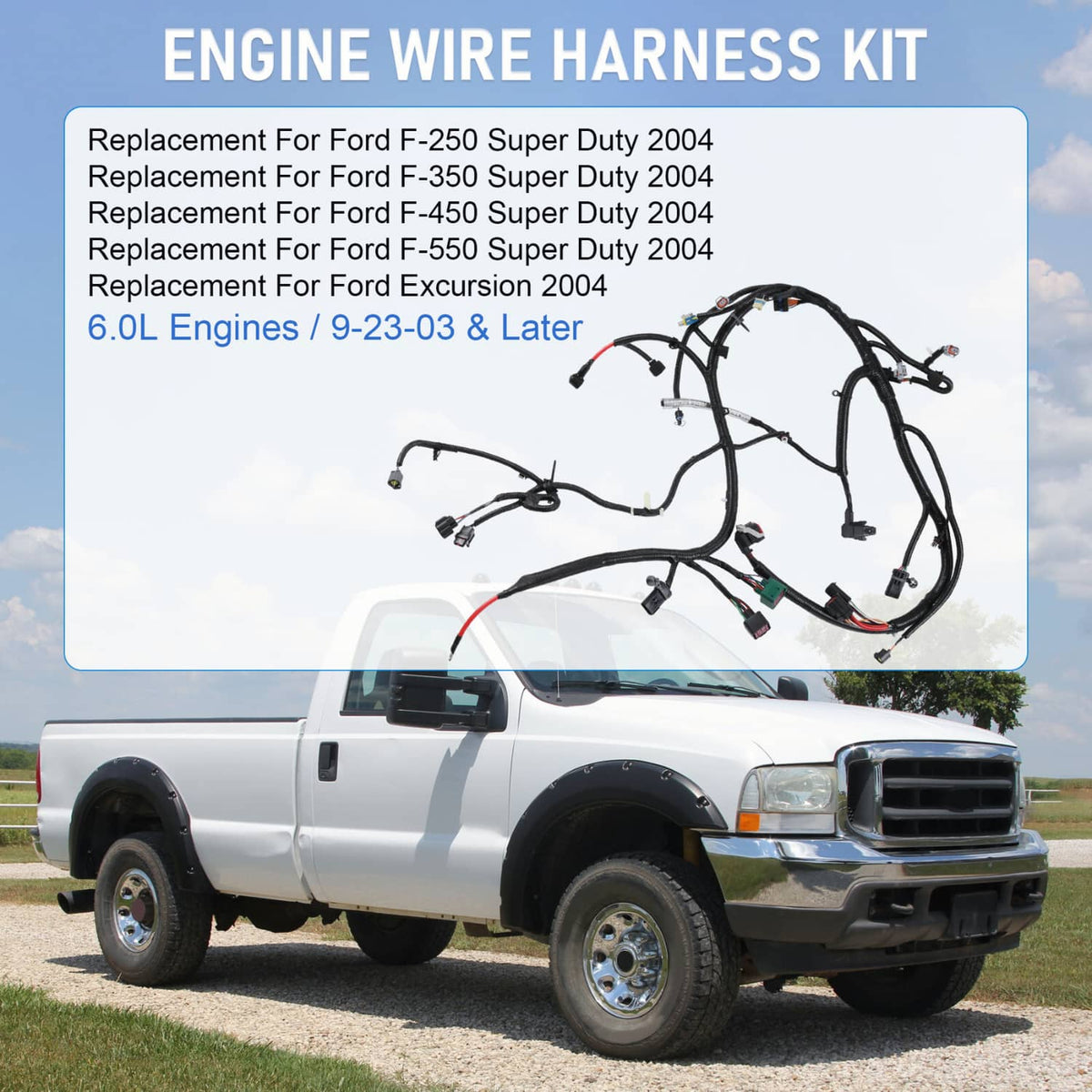 Solidspare OEM#4C3Z12B637AA Engines Wiring Harness For Ford 6.0L Super Duty 9-23-03 & After