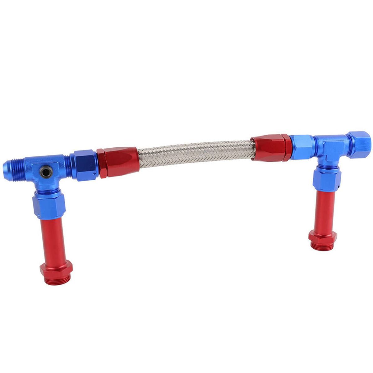 Solidspare New Braided Dual Feed Carb Fuel Line Fitting 8AN For Holley 4150 Carburetor AN8