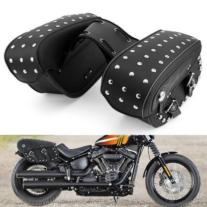 Solidspare Motorcycle Saddle Bags Side Tool Bag Luggage For Harley Sportster XL 883 1200