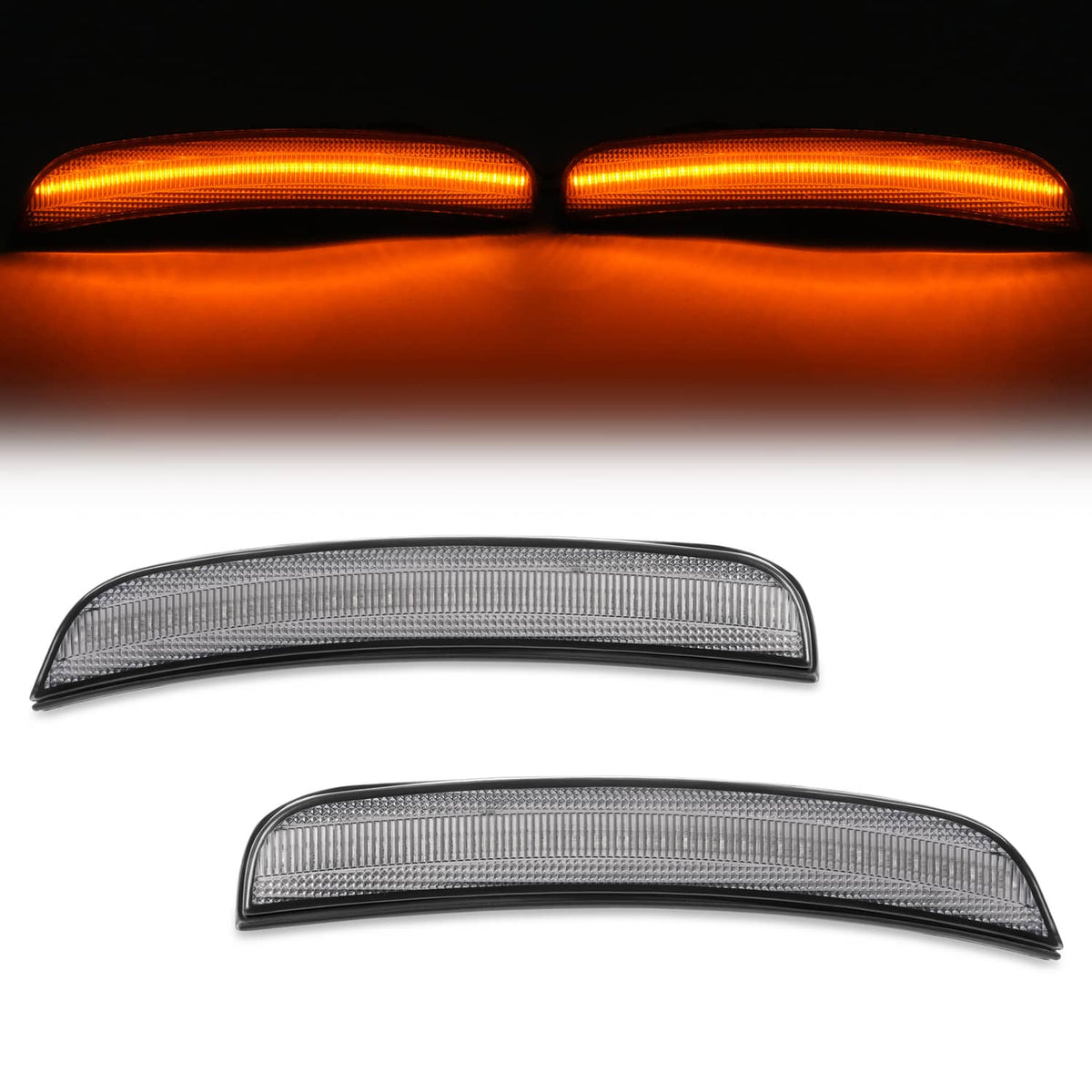Solid Spare Front Side Marker Light Reflector For Chrysler 300 2015-2023 Amber LED Smoked