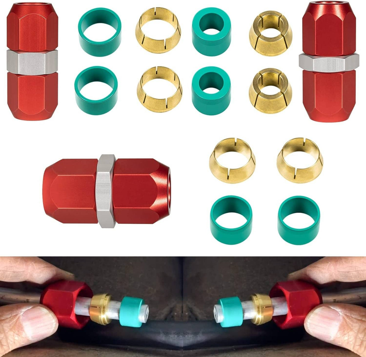 Solidspare 800-640 800-641 800-642 Aluminum Line Splice AC Repair Kit 5/8'', 3/8'', 1/2''
