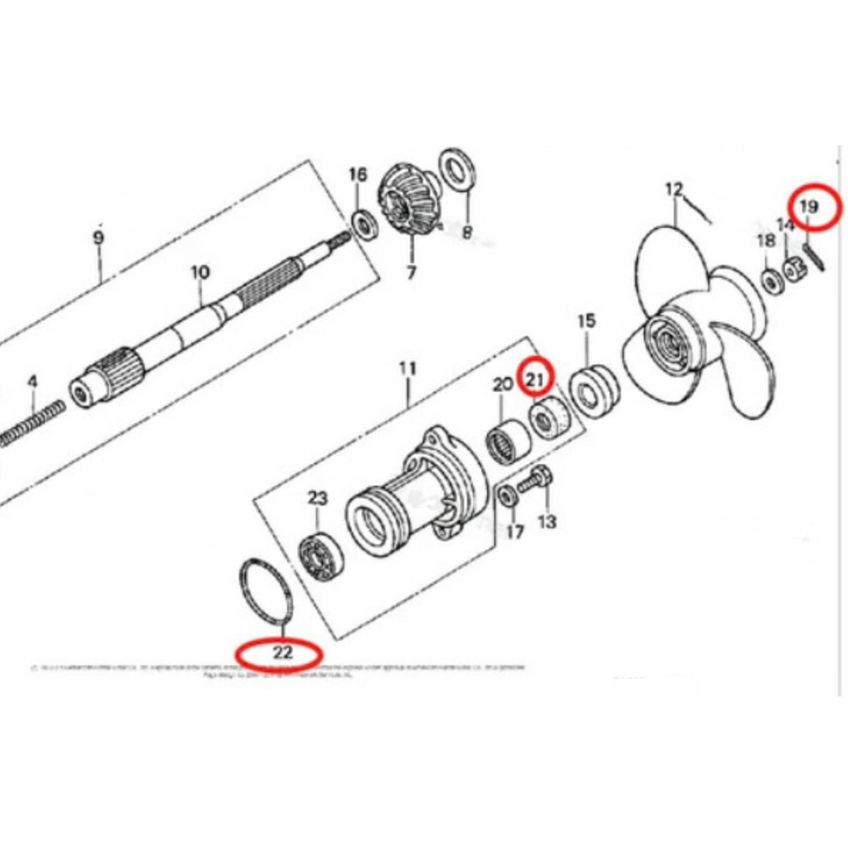 Solid Spare Lower Gearcase Seal &O-ring 91252-ZW9-003 91352-ZW9-003 For Honda Outboard Motor