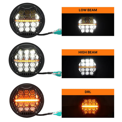 Solidspare Plug&Play 5.75'' LED Headlight Hi/Low DRL For Harley Dyna Street Bob Sportster