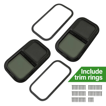 Solidspare 2 Pack 12"L x 22"W Wall Vertical Sliding RV Window Cargo Trailer W/Trim Kit