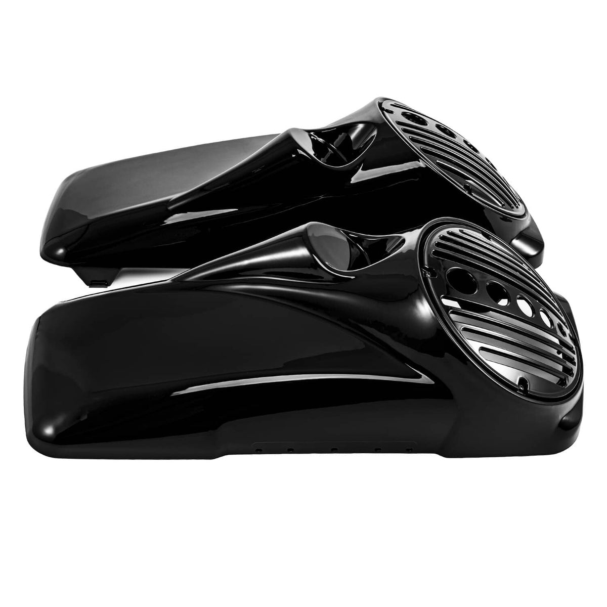 Solidspare Black 8" Speaker Lids w/ Tweeter port ABS Fits For Harley 1994-2013 Touring FL
