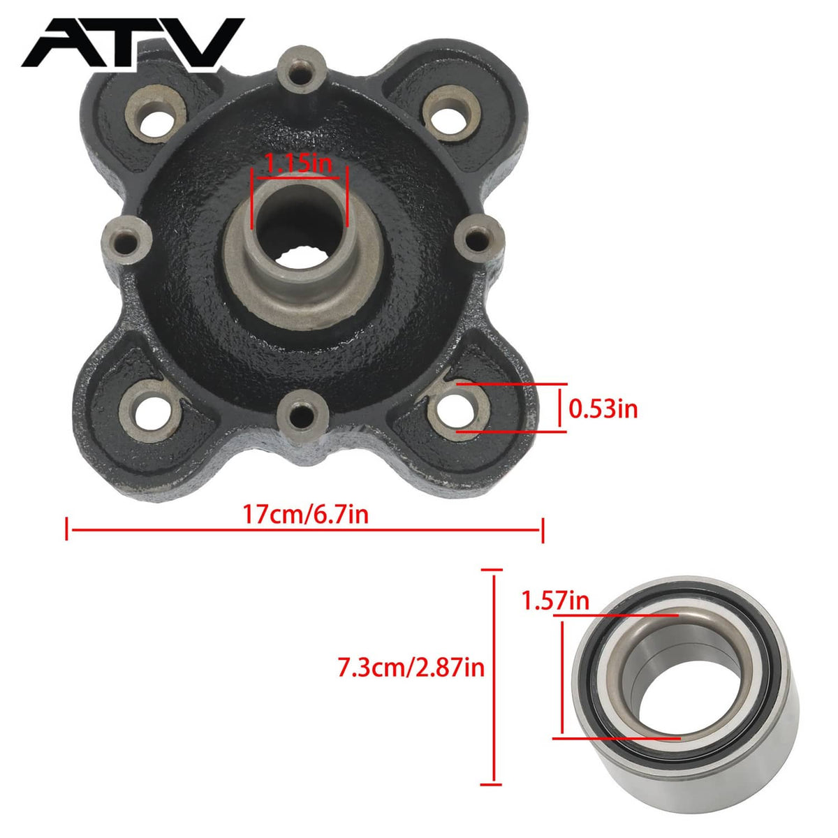 Solidspare Rear Wheel Hub Bearing Kit for Polaris Ranger 570 900 1000 XP Full Size Diesel