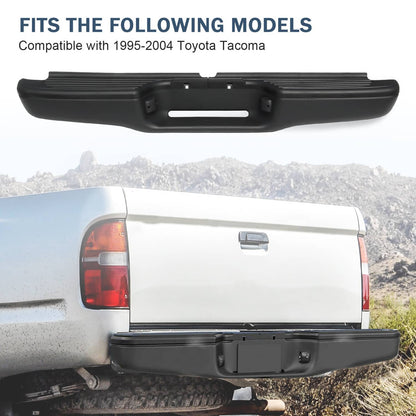 Solidspare Rear Steel Step Bumper For Toyota Tacoma 1995-2004 Truck Black Complete Assembly