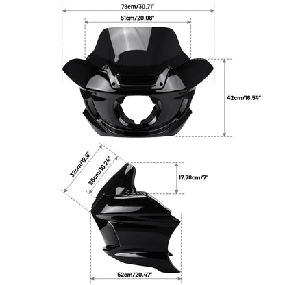 Solidspare Front Fairing Windshield + Bracket Harley Softail Standard FXST 107 2020-2024