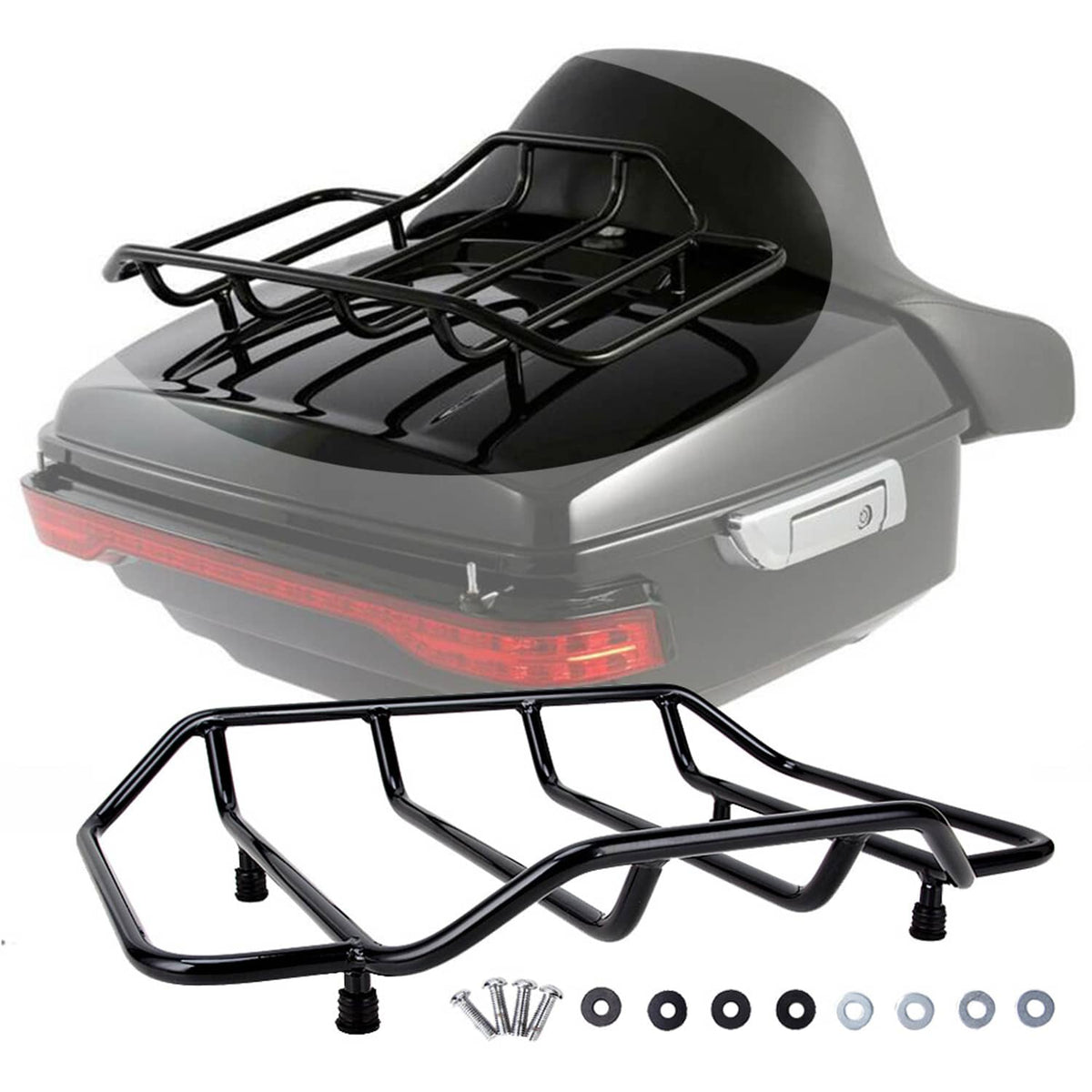 Solidspare Black Luggage Top Rack Fit For Harley Touring Road King Street Glide 53665-87