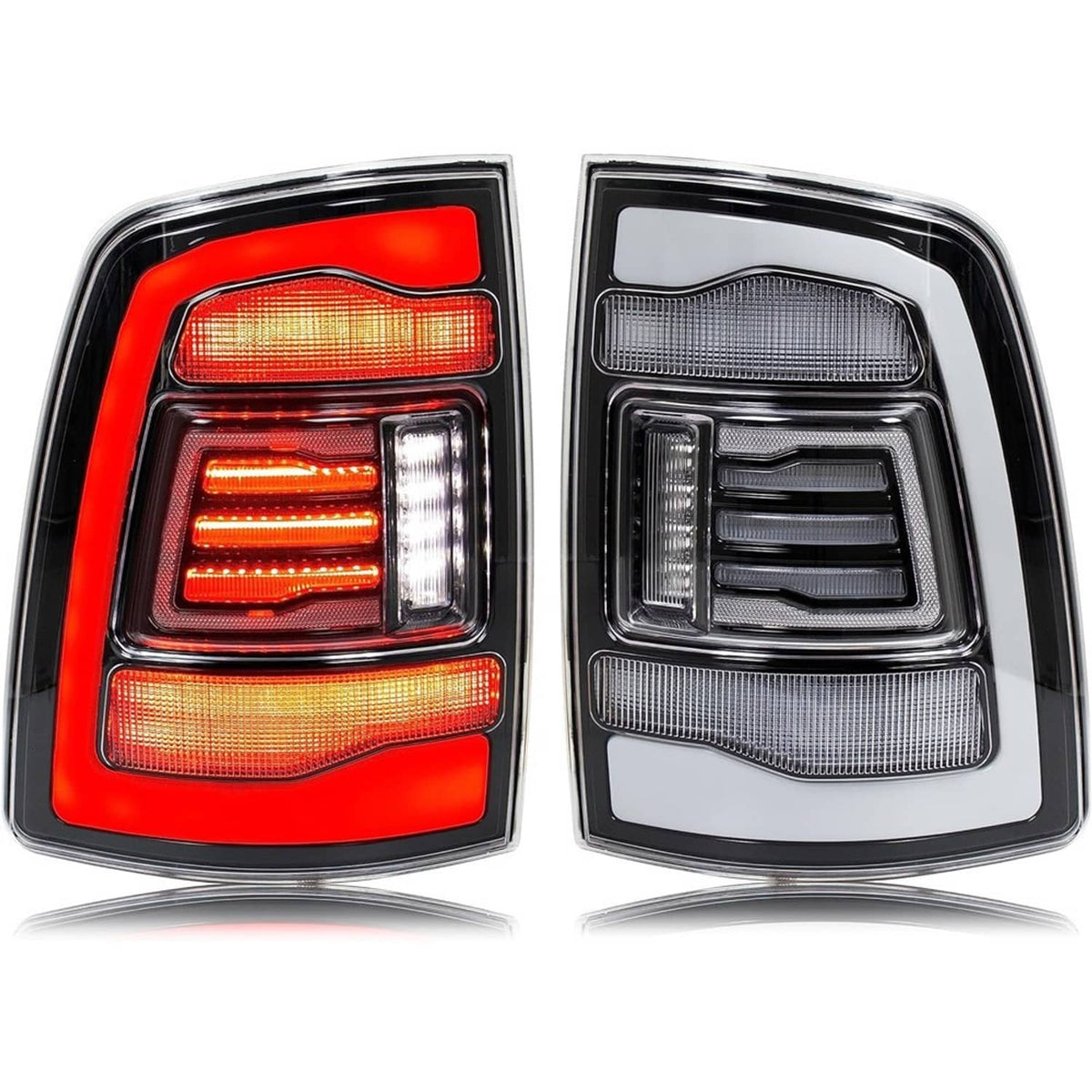 Solidspare Pair LED Tail Light for 2009-2018 Dodge Ram 1500 2500 3500 Rear Light Clear Lens
