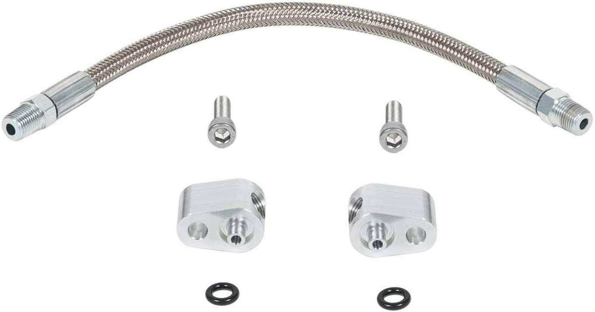 Solidspare For LS LS1 Throttle Body Bypass Coolant Steam Port Crossover Hose Braided Kit