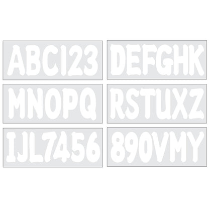 Solid Spare 4 Sets of 3" Marine Boat White Sticker Decal A-Z Letters and 0-9 Numbers