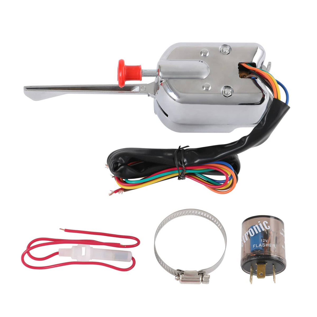 Solidspare Chrome 12V Universal Rat Hot Rod Turn Signal Switch For FORD GM With Flasher