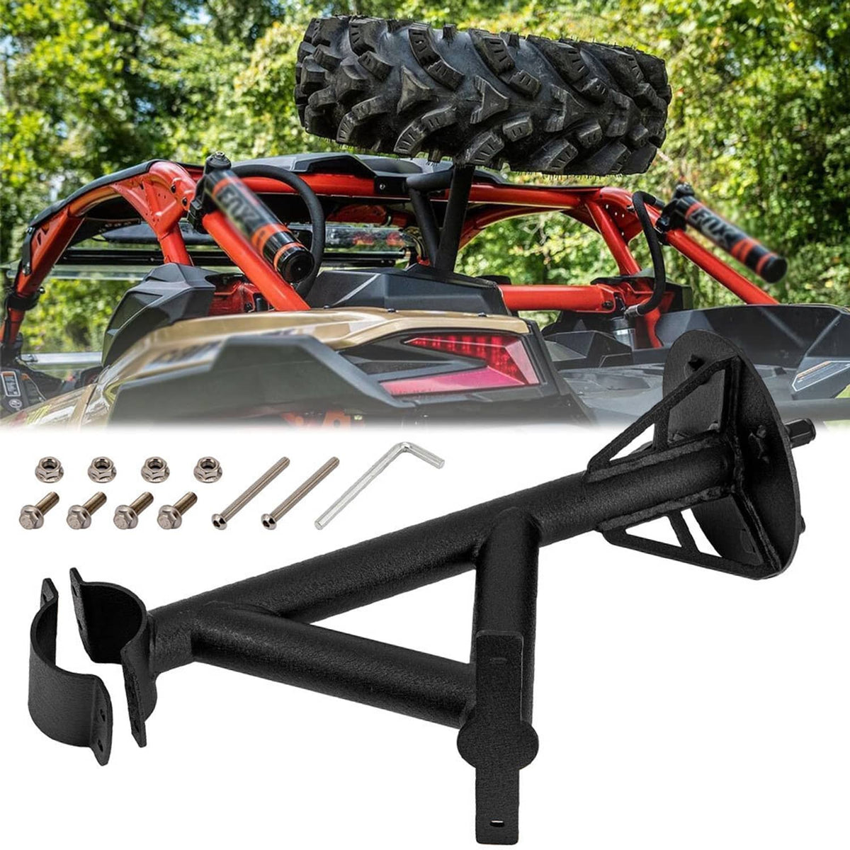 Solidspare Spare Tire Carrier Mount Rack 2017-2025 For Can-Am Maverick X3 Turbo Max R XDS