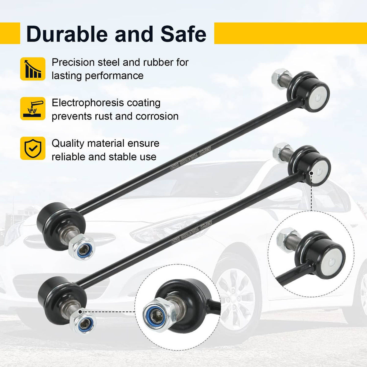 Solidspare Front Sway Bar End Links K750658 For 2012-2015 Hyundai Sonata Kia Optima 270MM