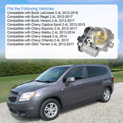 Solidspare Complete Throttle Body For Chevy Malibu Buick GMC Pontiac 2.4L 09-10 12615516