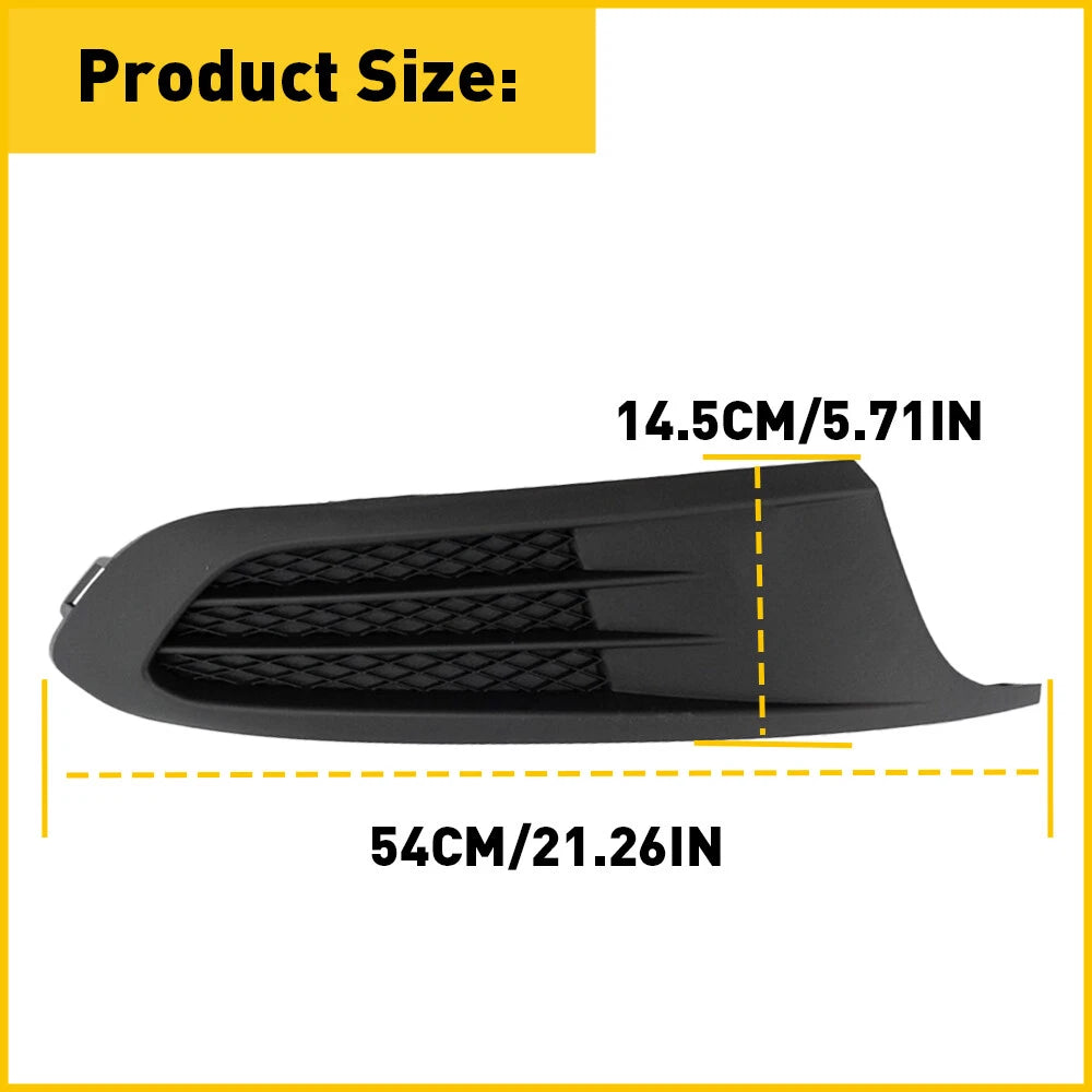 For 11 2011-2014 VW Volkswagen Jetta Upper & Lower Grille & Fog Light Covers SET