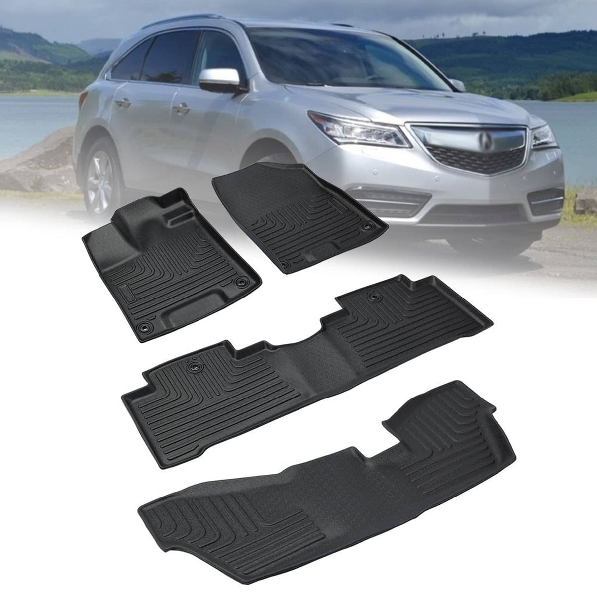 Solidspare Floor Mats for Acura MDX 7 Seats 14-20 (Only for 7 Seat) All Weather Protection